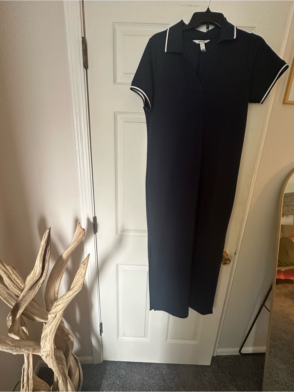 SPANX Navy  Polo-Style Dress with White Trim